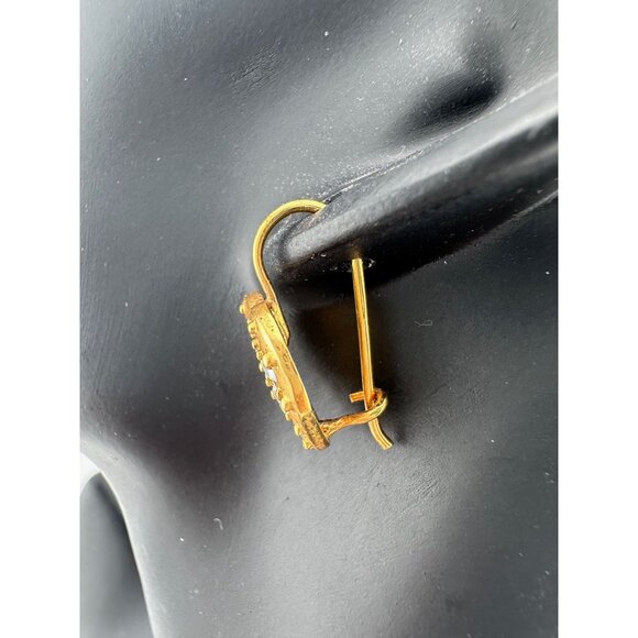 Women's Danecraft 24 Karat Gold Over Sterling Heart Shaped Earrings with Tags - Picture 12 of 16